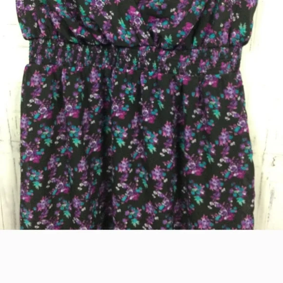 Torrid black purple and blue open back dress. Sz 3 - Picture 2 of 8
